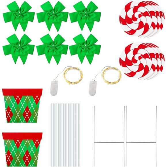 Christmas Peppermint Candy Decorations 44 Inch Xmas Yard Signs w LED - Picture 3 of 7